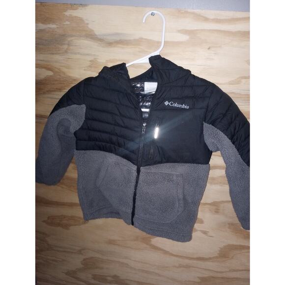 Columbia Insulated Jacket Grey Black Kids 6/7 - Picture 1 of 2
